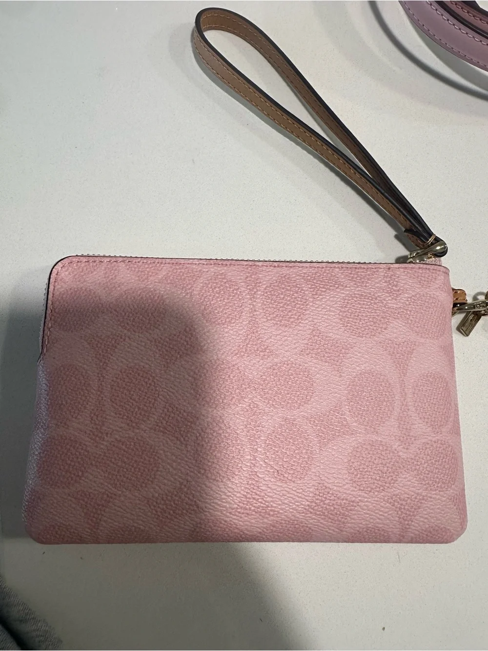Coach Powder Pink Mini City Tote with wristlet and bear charm